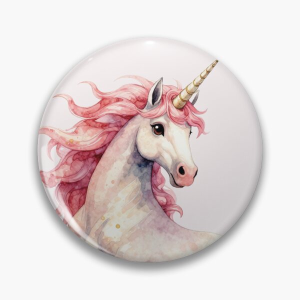 Item preview, Prancing pink unicorn - majestic watercolor fantasy art designed and sold by WildArtIT.