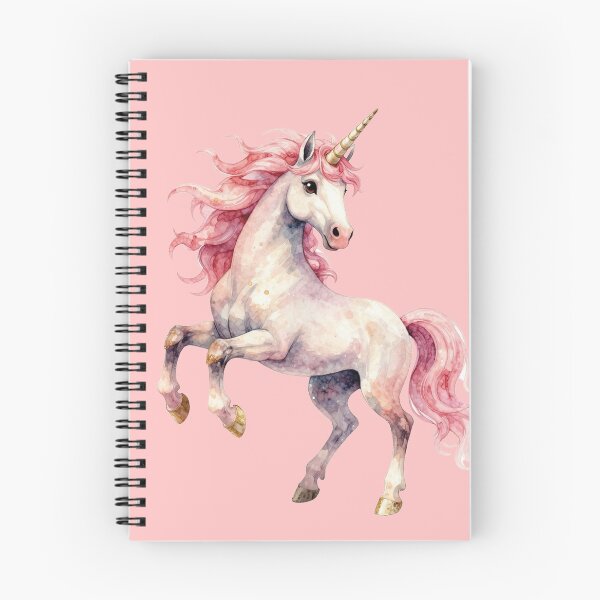 Item preview, Prancing pink unicorn - majestic watercolor fantasy art designed and sold by WildArtIT.