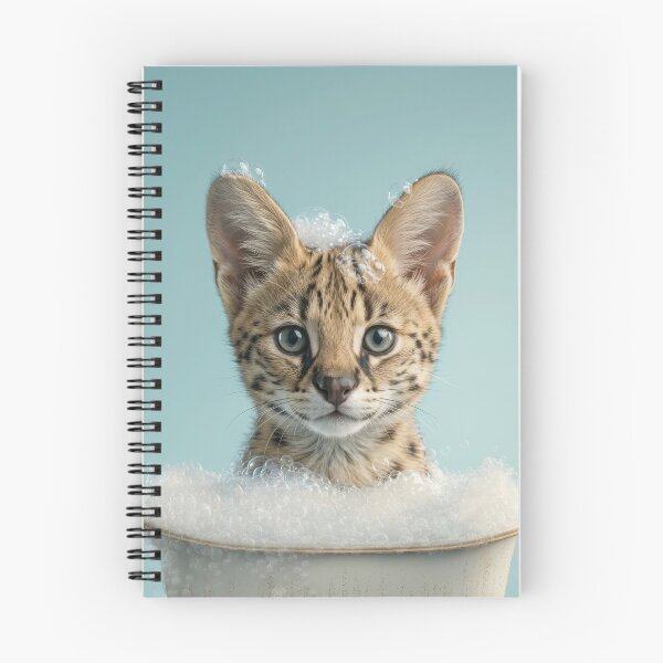 Item preview, Baby Serval Bubble Bath Cute Nursery Bathroom Wall Art designed and sold by LazyOwlStore.