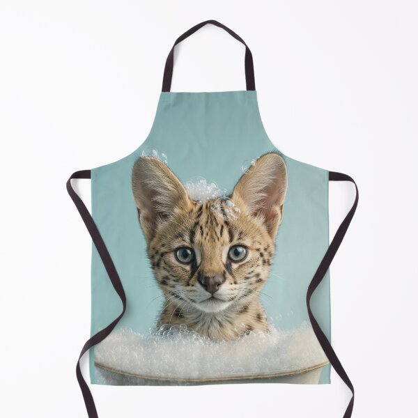 Item preview, Baby Serval Bubble Bath Cute Nursery Bathroom Wall Art designed and sold by LazyOwlStore.
