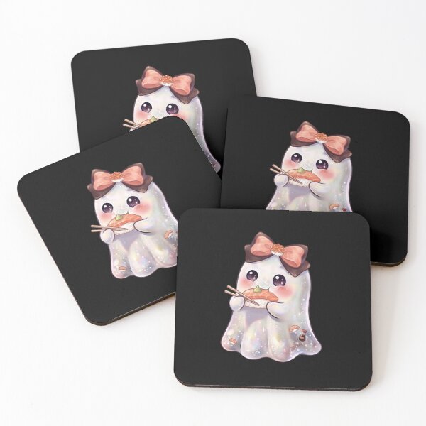 Item preview, Cute Kawaii Ghost Eating a Sushi Design / Halloween / Korea / Ghosts / Foodie / Japanese / T-shirts mugs stickers phone case hardcover journal poster designed and sold by TeenLake.