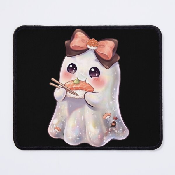 Item preview, Cute Kawaii Ghost Eating a Sushi Design / Halloween / Korea / Ghosts / Foodie / Japanese / T-shirts mugs stickers phone case hardcover journal poster designed and sold by TeenLake.