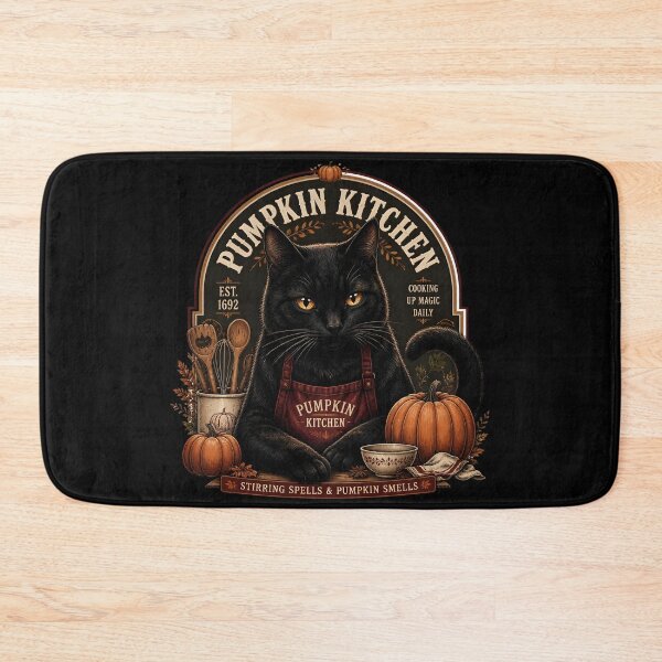 Item preview, Pumpkin Kitchen Cat Retro Halloween Poster Halloween designed and sold by LiviuGligoros.