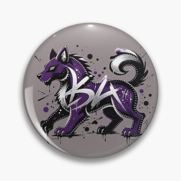 Item preview, Purple graffiti-style wolf with silver details and stitching designed and sold by mixoubraw.