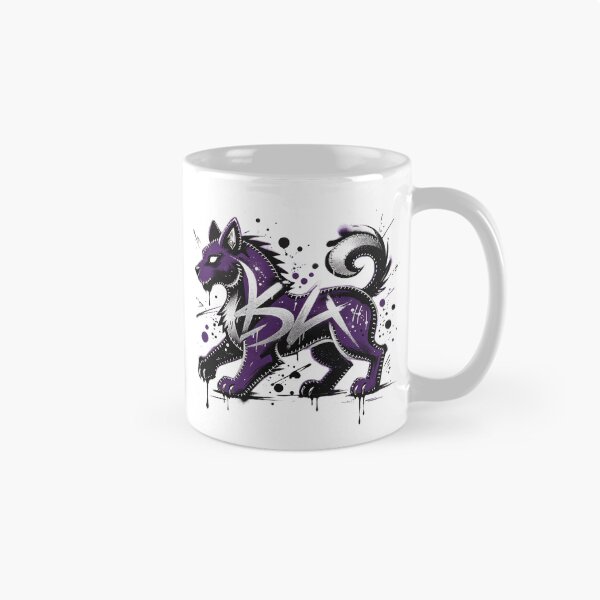 Item preview, Purple graffiti-style wolf with silver details and stitching designed and sold by mixoubraw.