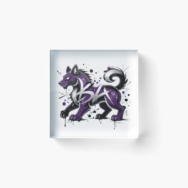 Item preview, Purple graffiti-style wolf with silver details and stitching designed and sold by mixoubraw.