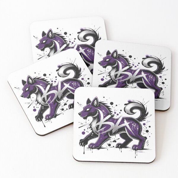 Item preview, Purple graffiti-style wolf with silver details and stitching designed and sold by mixoubraw.
