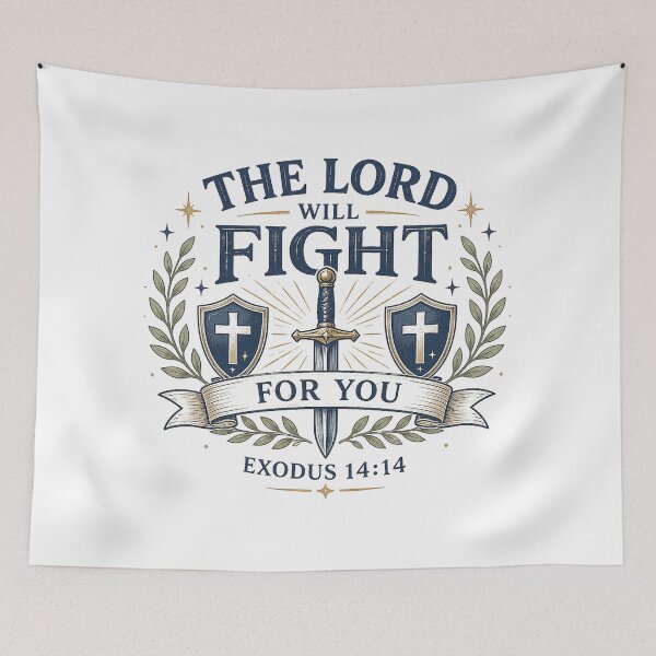 Item preview, The Lord Will Fight For You Exodus 14:14 Christian Warrior Faith Design designed and sold by SoulThread Studio.