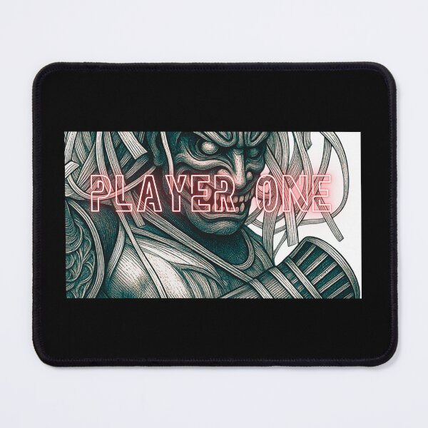 Item preview, Player One Oni Samurai Retro Gaming Muscle Manga Engraving designed and sold by ZestlyStore94.