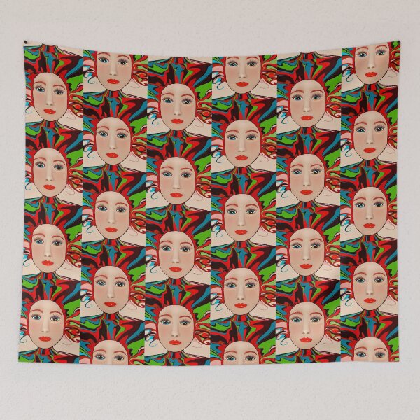 Item preview, Colorful Face with Swirling Patterns designed and sold by Elaine M Hayward .