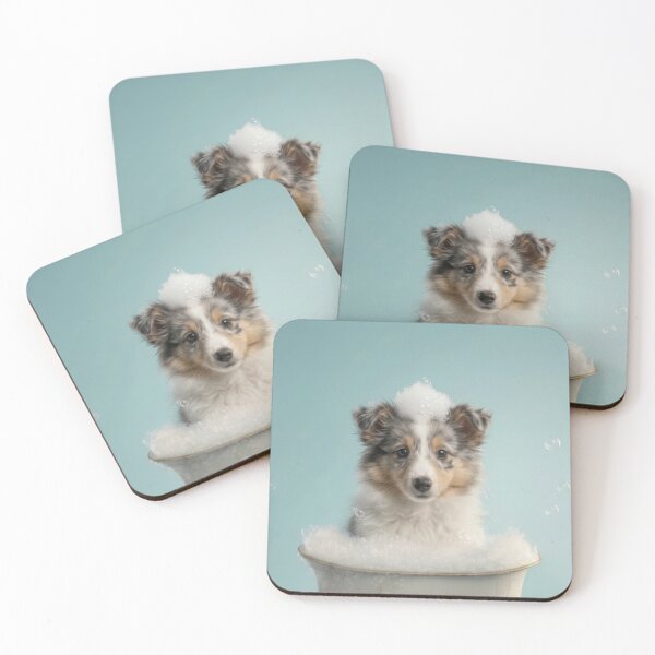 Item preview, Baby Shetland Sheepdog Bubble Bath Cute Nursery Wall Art designed and sold by LazyOwlStore.