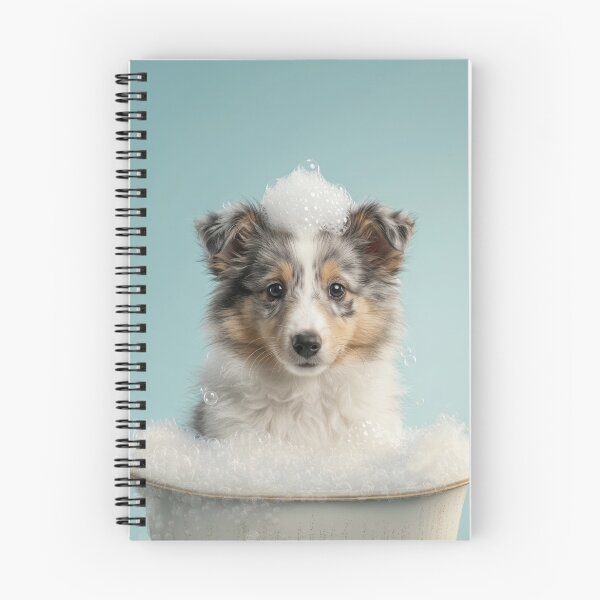 Item preview, Baby Shetland Sheepdog Bubble Bath Cute Nursery Wall Art designed and sold by LazyOwlStore.