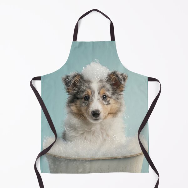 Item preview, Baby Shetland Sheepdog Bubble Bath Cute Nursery Wall Art designed and sold by LazyOwlStore.