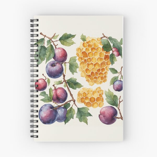 Item preview, Plums and Honeycomb – Watercolor Botanical Illustration designed and sold by HalfhillBooks.