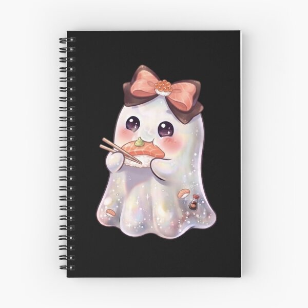 Item preview,  Cute Kawaii Ghost Eating a Sushi Design / Halloween / Korea / Ghosts / Foodie / Japanese / T-shirts mugs stickers phone case hardcover journal poster designed and sold by TeenLake.