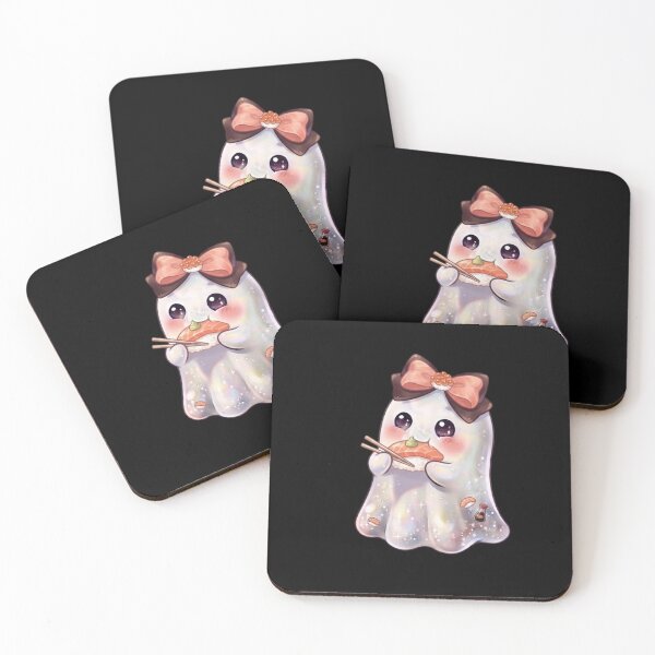 Item preview,  Cute Kawaii Ghost Eating a Sushi Design / Halloween / Korea / Ghosts / Foodie / Japanese / T-shirts mugs stickers phone case hardcover journal poster designed and sold by TeenLake.