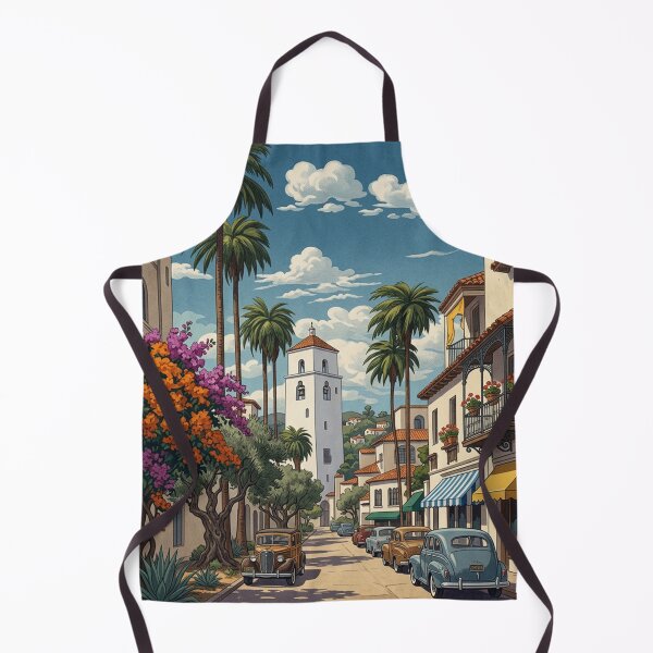 Item preview, Santa Barbara California Original Custom Vintage Poster Wall Art Design Pillow Gift designed and sold by Cool Robot Bro..