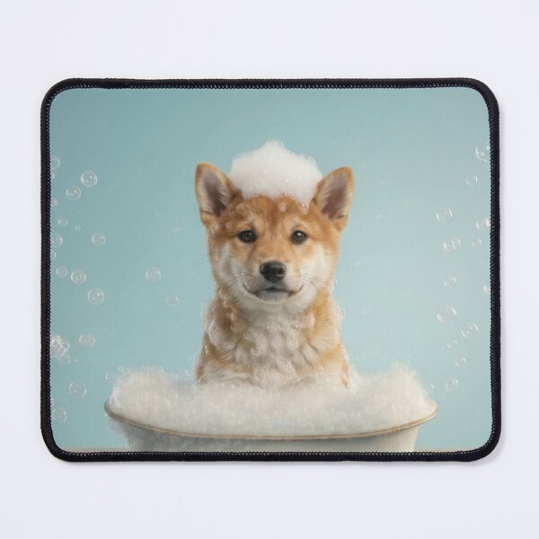 Item preview, Baby Shiba Inu Bubble Bath Cute Nursery Bathroom Wall Art designed and sold by LazyOwlStore.