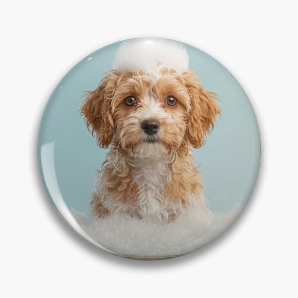 Artikelvorschau, Baby Shih Poo Schaumbad Niedliche Kinderzimmer-Badezimmer-Wandkunst entworfen und verkauft von LazyOwlStore.