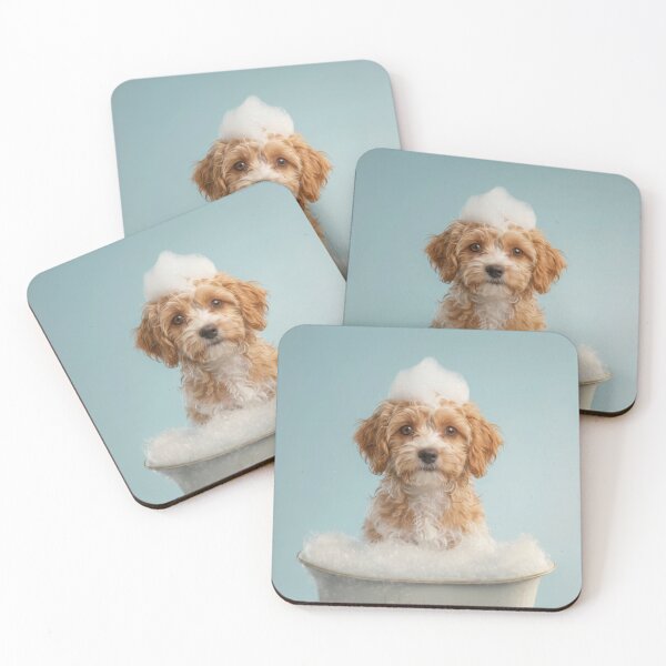 Item preview, Baby Shih Poo Bubble Bath Cute Nursery Bathroom Wall Art designed and sold by LazyOwlStore.