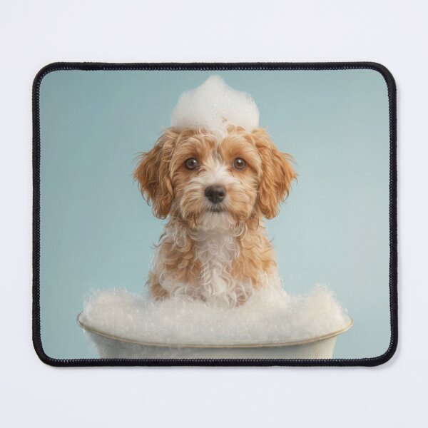 Item preview, Baby Shih Poo Bubble Bath Cute Nursery Bathroom Wall Art designed and sold by LazyOwlStore.