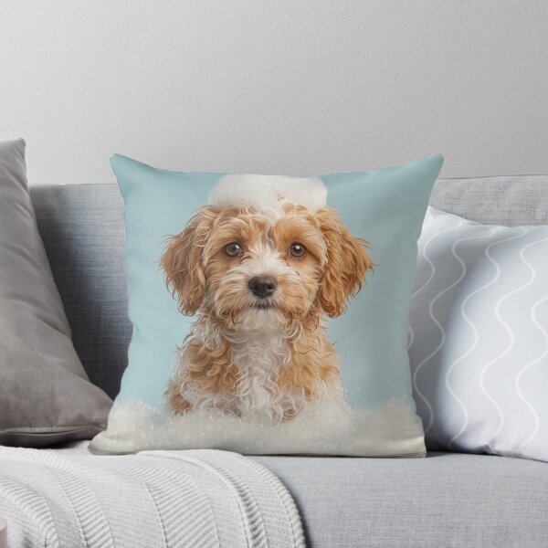 Item preview, Baby Shih Poo Bubble Bath Cute Nursery Bathroom Wall Art designed and sold by LazyOwlStore.