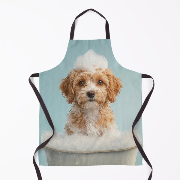 Artikelvorschau, Baby Shih Poo Schaumbad Niedliche Kinderzimmer-Badezimmer-Wandkunst entworfen und verkauft von LazyOwlStore.
