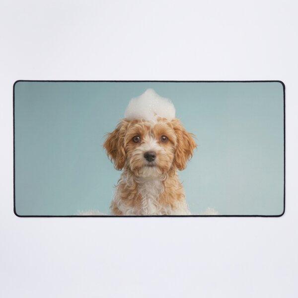 Item preview, Baby Shih Poo Bubble Bath Cute Nursery Bathroom Wall Art designed and sold by LazyOwlStore.
