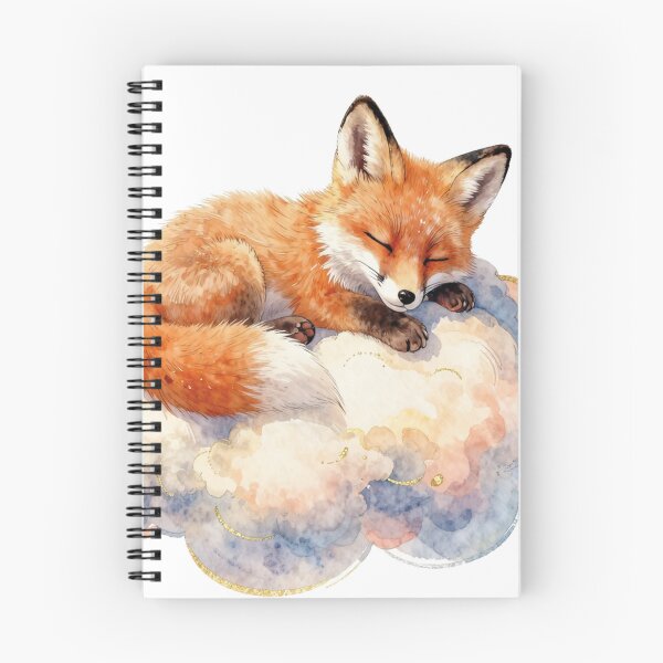 Item preview, Sleeping little fox on a cloud - cozy fairytale watercolor designed and sold by WildArtIT.