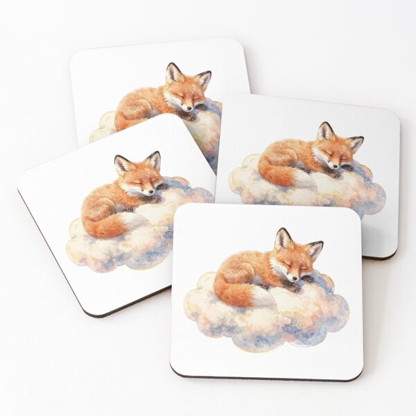 Item preview, Sleeping little fox on a cloud - cozy fairytale watercolor designed and sold by WildArtIT.