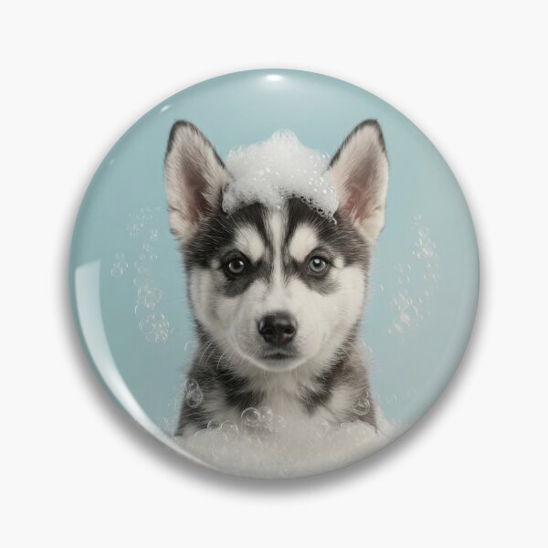 Item preview, Baby Siberian Husky Bubble Bath Nursery Bathroom Wall Art designed and sold by LazyOwlStore.
