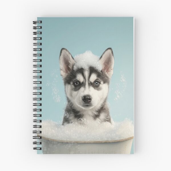 Item preview, Baby Siberian Husky Bubble Bath Nursery Bathroom Wall Art designed and sold by LazyOwlStore.