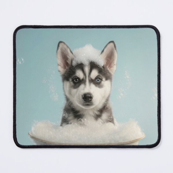 Item preview, Baby Siberian Husky Bubble Bath Nursery Bathroom Wall Art designed and sold by LazyOwlStore.