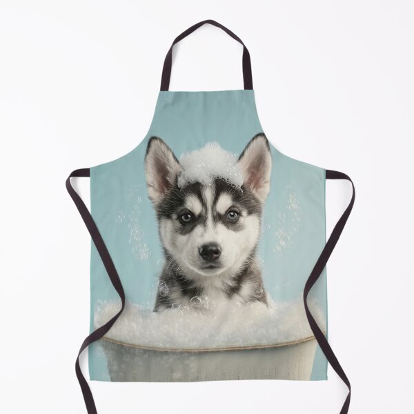 Item preview, Baby Siberian Husky Bubble Bath Nursery Bathroom Wall Art designed and sold by LazyOwlStore.