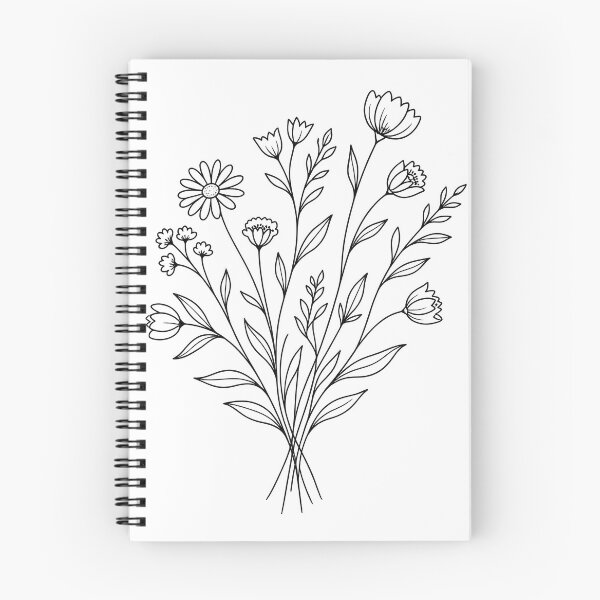 Artikelvorschau, Minimalist Wildflower Bouquet - Line Art Design entworfen und verkauft von SimpleLinesCo.