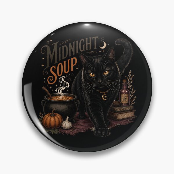 Item preview, Midnight Soup Cat Gothic Folk Illustration Halloween designed and sold by LiviuGligoros.