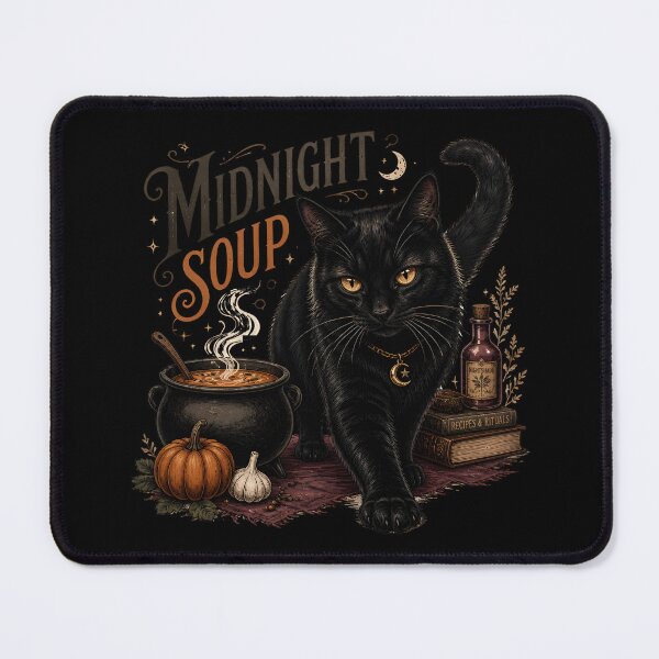 Item preview, Midnight Soup Cat Gothic Folk Illustration Halloween designed and sold by LiviuGligoros.