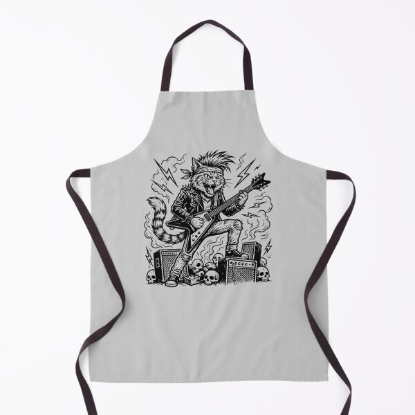 Item preview, Heavy Metal Cat with Guitar designed and sold by ThreadRiotTees.
