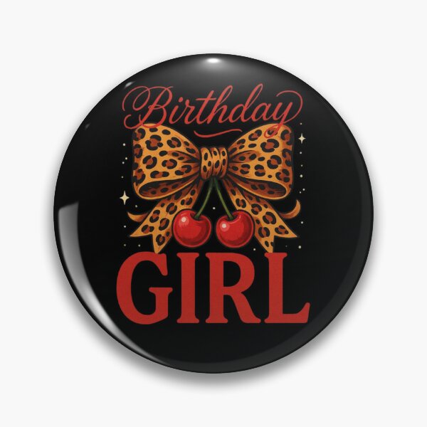 Item preview, Birthday Girl Leopard Coquette Bow Red Cherry Bday Women designed and sold by Dabbing Turtle Designs.
