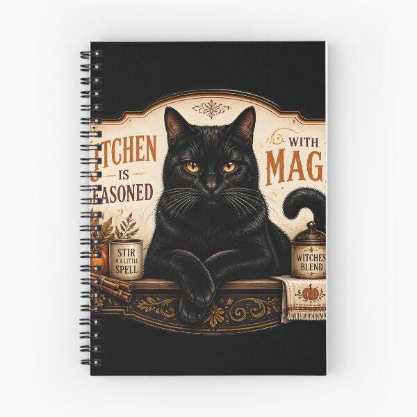 Item preview, Autumn Kitchen Cat Retro Halloween Poster Halloween designed and sold by LiviuGligoros.