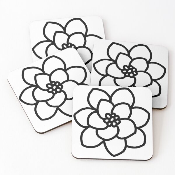 Item preview, Gardenia White Flower Bold and Easy Coloring Art Minimalist Floral designed and sold by FineLineBotanical .