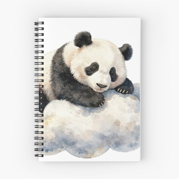 Item preview, Sleeping cute panda on a cloud - whimsical watercolor art designed and sold by WildArtIT.