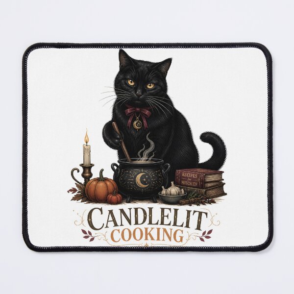 Item preview, Candlelit Kitchen Cat Retro Halloween Poster Halloween designed and sold by LiviuGligoros.