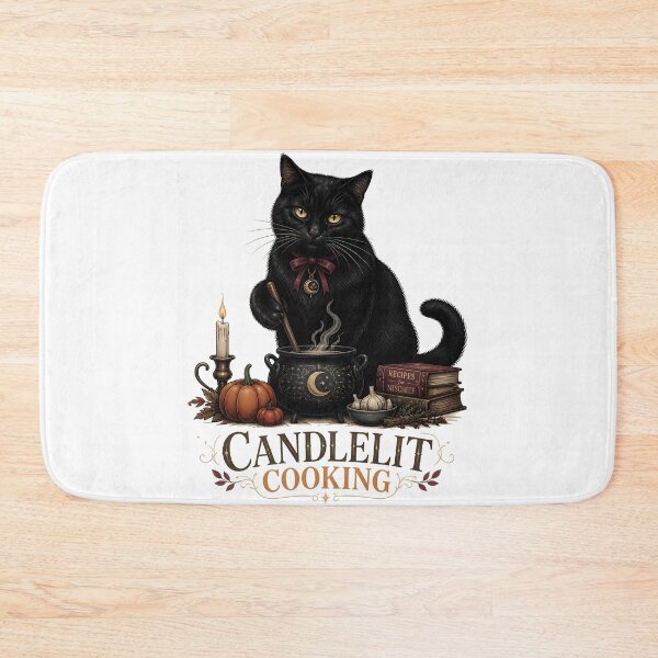 Item preview, Candlelit Kitchen Cat Retro Halloween Poster Halloween designed and sold by LiviuGligoros.