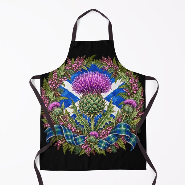 Item preview, Scottish Thistle Saltire Botanical Heritage Wreath Crest Design designed and sold by ArcanePrintsxo.