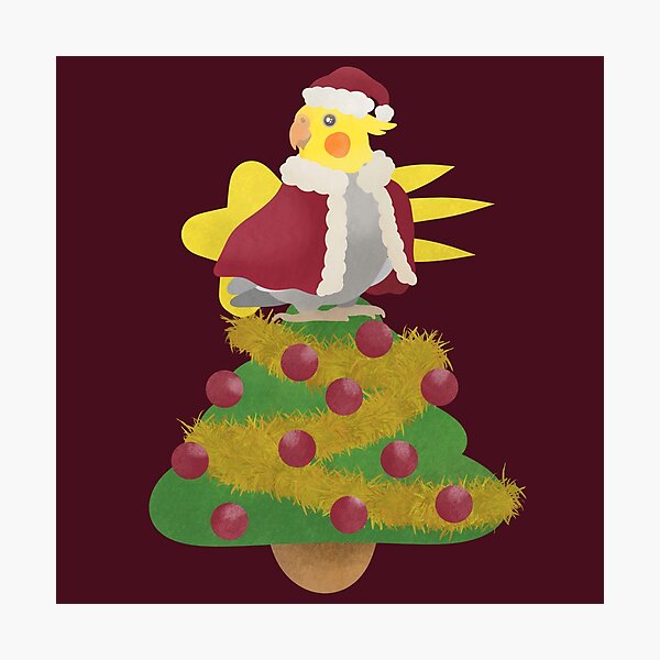 Item preview, Illustration of Christmas tree with a Cockatiel as the Star designed and sold by FandomizedRose.