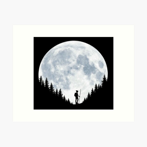 Item preview, Moonlit Hiker Under a Full Moon designed and sold by Fikuall.