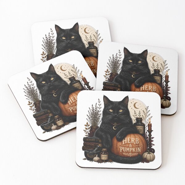 Item preview, Herbs & Pumpkin Cat Retro Halloween Poster Halloween designed and sold by LiviuGligoros.