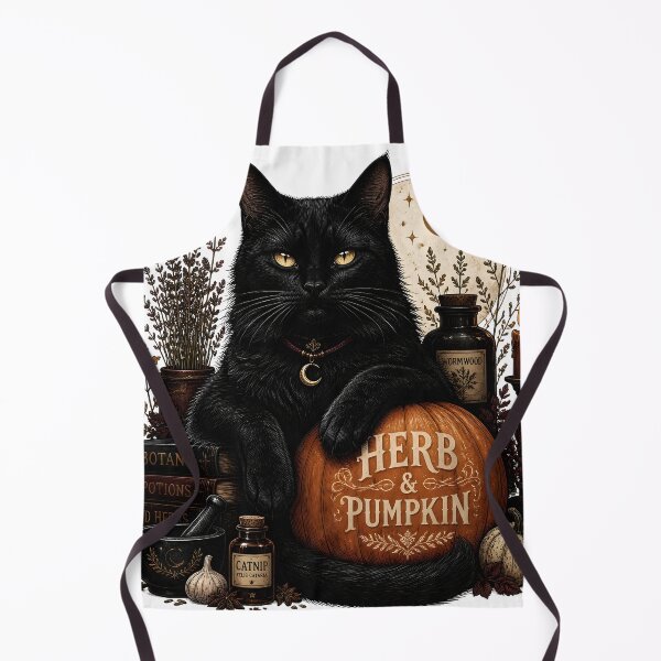 Item preview, Herbs & Pumpkin Cat Retro Halloween Poster Halloween designed and sold by LiviuGligoros.
