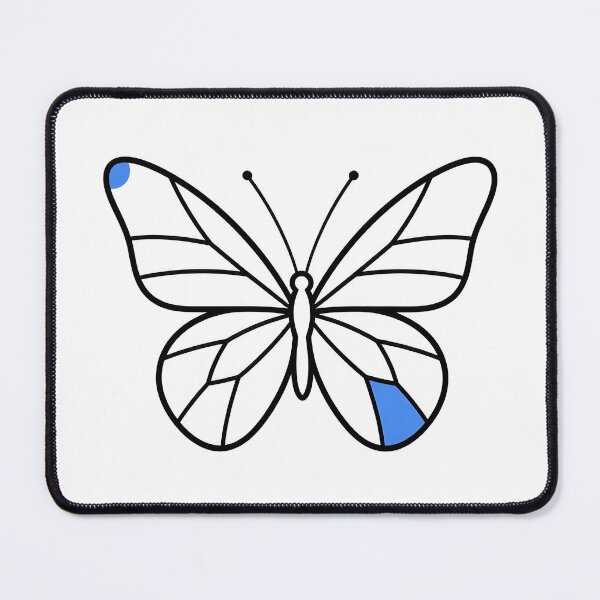 Item preview, Minimalist Butterfly with Blue Accent - Line Art Design designed and sold by SimpleLinesCo.